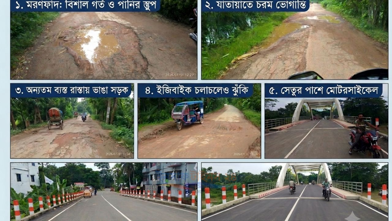 বরিশালে সেতু ঝকঝকে, সংযোগ সড়ক মৃত্যুফাঁদ