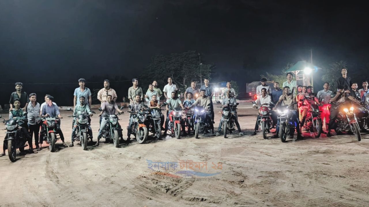 বোদায় নিষিদ্ধ ছাত্রলীগের চলমান কর্মকাণ্ডের বিরুদ্ধে যুবদল-ছাত্রদলের কর্মসূচি, মোটরসাইকেল শোডাউন